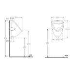 Urinál s horním přívodem vody, 31x45 cm