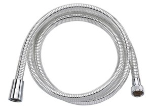 LASER plastová sprchová hadice, hladká, 200cm, chrom/bílá