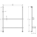 Závěsný držák ručníků na sprchovou zástěnu 600x730x125mm, chrom