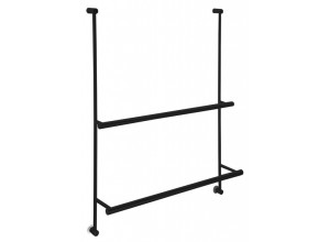 Závěsný držák ručníků na sprchovou zástěnu 600x730x125mm, černá mat