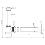Umyvadlový sifon 5/4", DN40, bílá