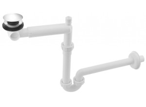 URBINO umyvadlový sifon šetřící místo, Click Clack výpust, DN32mm, chrom