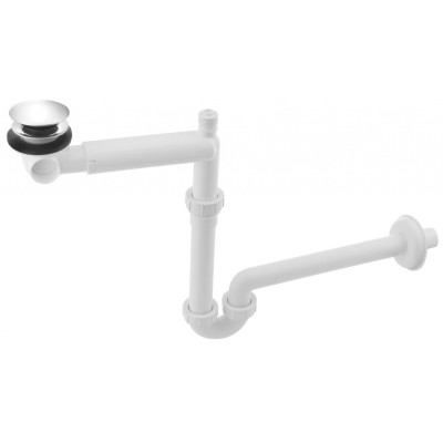 URBINO umyvadlový sifon šetřící místo, Click Clack výpust, DN32mm, chrom