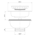 Dřezová výpust 6/4", nerez