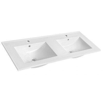 SLIM keramické dvojumyvadlo, nábytkové, 120x46,5cm, bílá