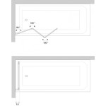 IMPER chrom 120 x 139 cm Vanová zástěna