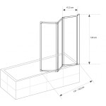 IMPER chrom 120 x 139 cm Vanová zástěna