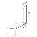 MODERN 1 White 67 - 68 x 140 cm Vanová zástěna jednodílná