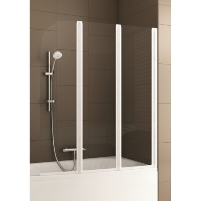 MODERN 3 White 120,5 - 121,5 x 140 cm Vanová zástěna třídílná