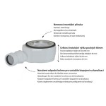 Vaničkový sifon, průměr 90mm, DN40, nízký