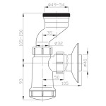 Sifon pro urinál, manžeta, DN40, bílá