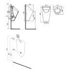 SCHWARN keramický urinál, zadní přívod, zadní odpad, bílá