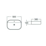 INES Well umyvadlo na desku 50 x 38 cm bílé