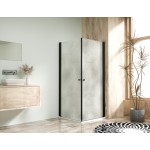 Sprchová zástěna 95x95, oboustranně otevírací, grape, černá -  ALFA DUE