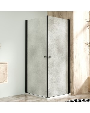 Sprchová zástěna 95x95, oboustranně otevírací, grape, černá -  ALFA DUE