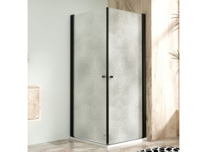 Sprchová zástěna 75x75, oboustranně otevírací, grape, černá -  ALFA DUE