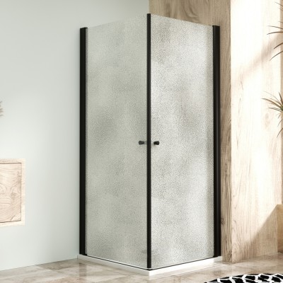 Sprchová zástěna 85x85, oboustranně otevírací, grape, černá -  ALFA DUE