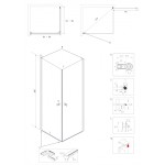 Sprchová zástěna 95x95, oboustranně otevírací, čirá, chrom -  ALFA DUE
