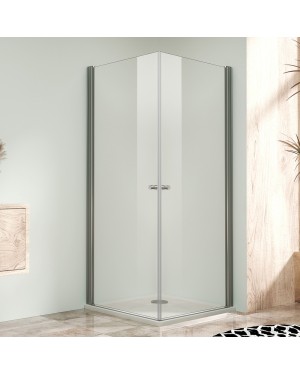 Sprchová zástěna 90x90, oboustranně otevírací, čirá, chrom -  ALFA DUE