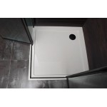 Sprchová zástněna 80x80, čtvercová, čirá, černá (65+20/65+20) - ALFA LINE DUE