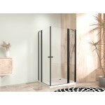 Sprchová zástěna 90x90, čtvercová, čirá, černá (65+30/65+30) - ALFA LINE DUE