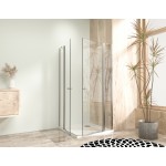 Sprchová zástěna 80x80, čtvercová, čirá, chrom (65+20/65+20) - ALFA LINE DUE