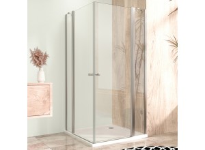 Sprchová zástěna 95x95, čtvercová, čirá, chrom(80+20/80+20) - ALFA LINE DUE