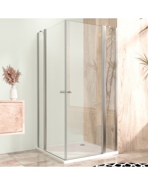 Sprchová zástěna 95x95, čtvercová, čirá, chrom(80+20/80+20) - ALFA LINE DUE