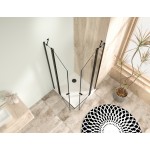 Sprchová zástěna 105x105, čtvercová, čirá, černá (90+20/90+20) - ALFA LINE DUE