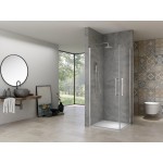 AVER DUE 90x90 Čiré Sprchová zástěna otevírací čtvercová