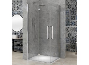 NOMI DUE 60x60 Čiré Sprchová zástěna zalamovací  čtvercová