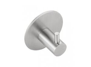 Samolepící háček, kulatý, nerez mat