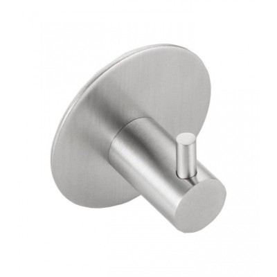 Samolepící háček, kulatý, nerez mat