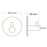 Samolepící háček, kulatý, černá mat