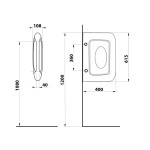 OLYMPOS keramická dělící stěna mezi urinály 40x62 cm