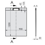 KAZUKO sprchová vanička z litého mramoru, obdélník 120x90cm, bílá
