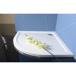 SERA sprchová vanička z litého mramoru, čtvrtkruh 90x90cm, R550, bílá