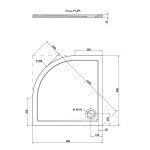 SERA sprchová vanička z litého mramoru, čtvrtkruh 90x90cm, R550, bílá