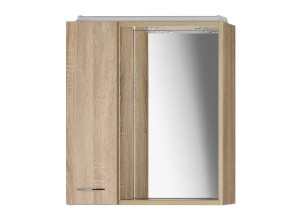 ZOJA/KERAMIA FRESH galerka s LED osvětlením, 60x60x14cm, levá, dub platin
