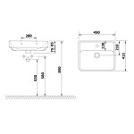 NEON skříňka s keramickým umyvadlem 45x41,5 cm, bílá