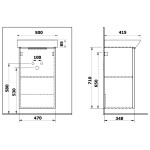 NEON skříňka otevírací s keramickým umyvadlem 50x41,5 cm, bílá