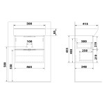 NEON skříňka zásuvková s keramickým umyvadlem 50x41,5 cm, bílá