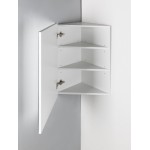 ZOJA/KERAMIA FRESH rohová zrcadlová skříňka 37x72x37cm, bílá