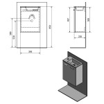 ZOJA skříňka s keramickým umyvadlem 40x22 cm, bílá