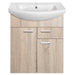 ZOJA umyvadlová skříňka 61,5x74x32cm, 2x dvířka, 1x zásuvka, dub platin