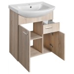 ZOJA umyvadlová skříňka 61,5x74x32cm, 2x dvířka, 1x zásuvka, dub platin