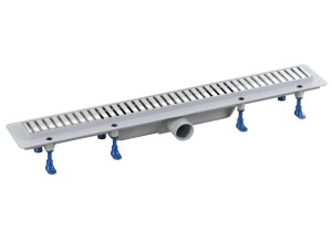 Sprchový kanálek s nerezovým roštem, DN50, 910x122x65 mm