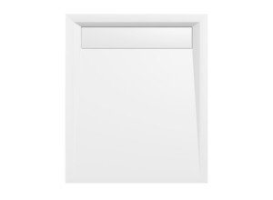 VARESA sprchová vanička z litého mramoru se záklopem, obdélník 100x80cm, bílá