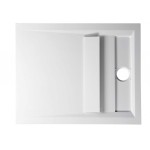 VARESA sprchová vanička z litého mramoru se záklopem, obdélník 100x80cm, bílá