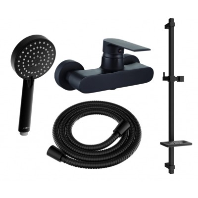 RYCO black 4dílný Sprchový set se sprchovou baterií